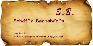 Sohár Barnabás névjegykártya