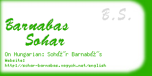 barnabas sohar business card